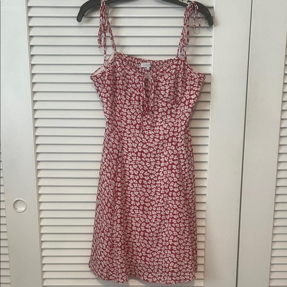 Floral Red Dress